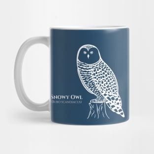 Snowy Owl with common and Latin Names - owl design for bird lovers Mug